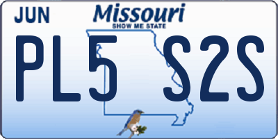 MO license plate PL5S2S