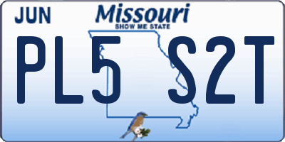 MO license plate PL5S2T