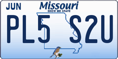MO license plate PL5S2U