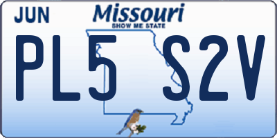 MO license plate PL5S2V