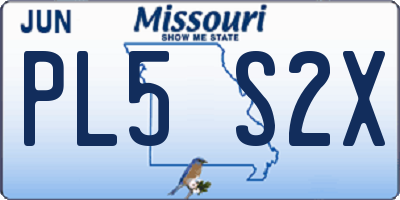MO license plate PL5S2X
