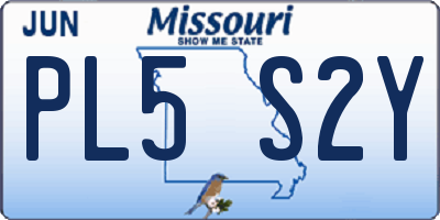 MO license plate PL5S2Y