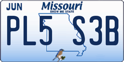 MO license plate PL5S3B