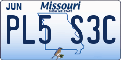 MO license plate PL5S3C