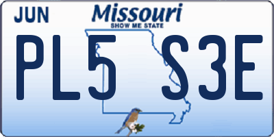 MO license plate PL5S3E