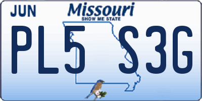 MO license plate PL5S3G