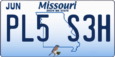 MO license plate PL5S3H