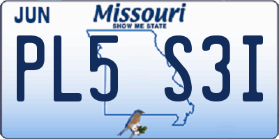 MO license plate PL5S3I