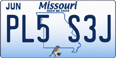 MO license plate PL5S3J