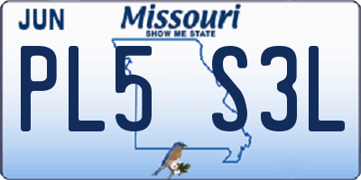 MO license plate PL5S3L