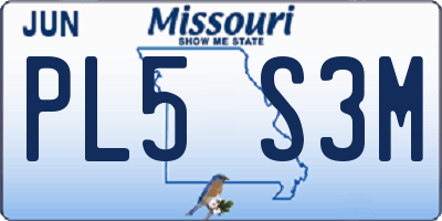 MO license plate PL5S3M