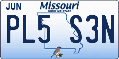 MO license plate PL5S3N