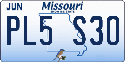 MO license plate PL5S3O