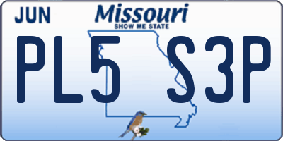 MO license plate PL5S3P