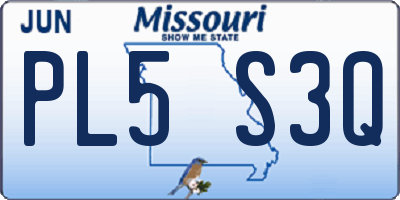 MO license plate PL5S3Q