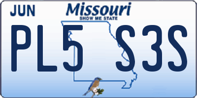 MO license plate PL5S3S