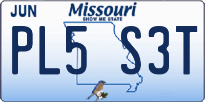 MO license plate PL5S3T
