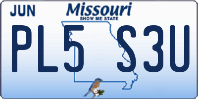 MO license plate PL5S3U