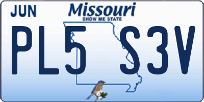 MO license plate PL5S3V