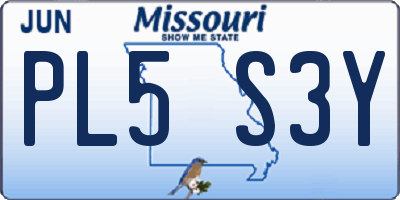 MO license plate PL5S3Y