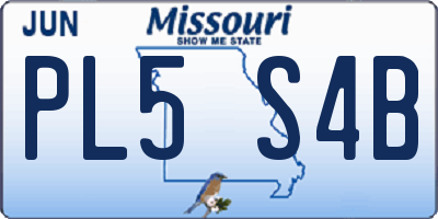 MO license plate PL5S4B