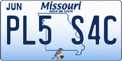 MO license plate PL5S4C