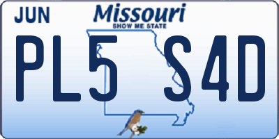 MO license plate PL5S4D