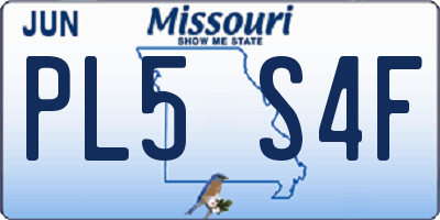 MO license plate PL5S4F