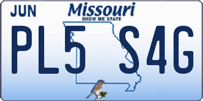 MO license plate PL5S4G