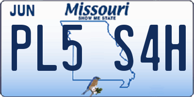MO license plate PL5S4H
