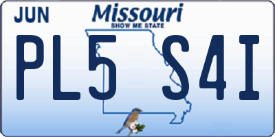 MO license plate PL5S4I