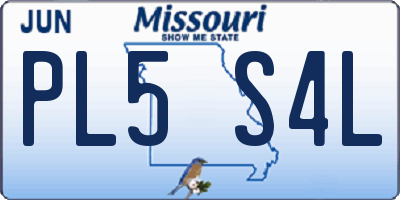 MO license plate PL5S4L