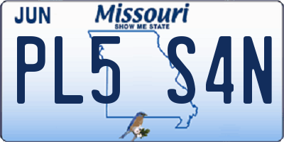 MO license plate PL5S4N