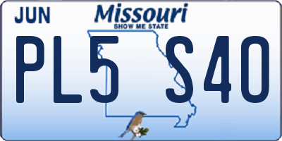 MO license plate PL5S4O