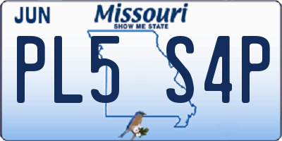 MO license plate PL5S4P