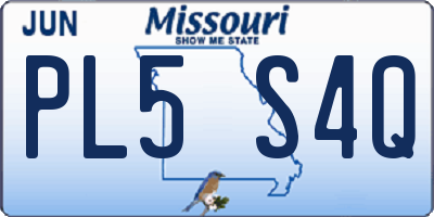 MO license plate PL5S4Q