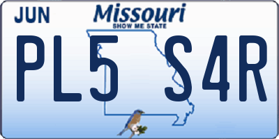 MO license plate PL5S4R