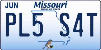 MO license plate PL5S4T
