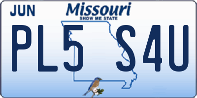 MO license plate PL5S4U