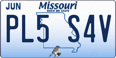 MO license plate PL5S4V