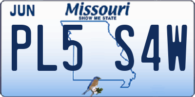 MO license plate PL5S4W
