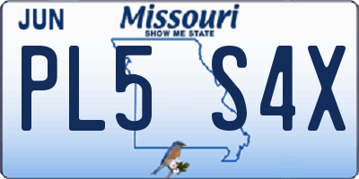 MO license plate PL5S4X