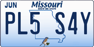 MO license plate PL5S4Y