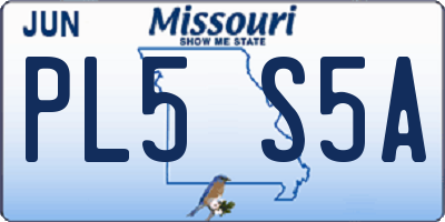 MO license plate PL5S5A
