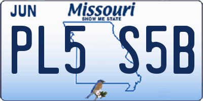 MO license plate PL5S5B