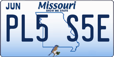MO license plate PL5S5E