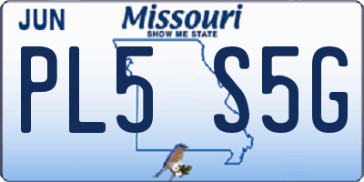 MO license plate PL5S5G