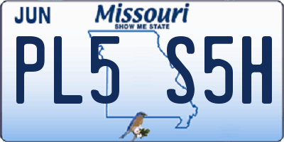 MO license plate PL5S5H