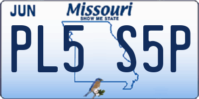 MO license plate PL5S5P