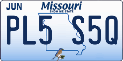 MO license plate PL5S5Q